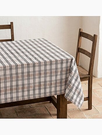 Nappe antitache à carreaux et rayures multiples combinés, toucher et tombé naturels - Gamusi.