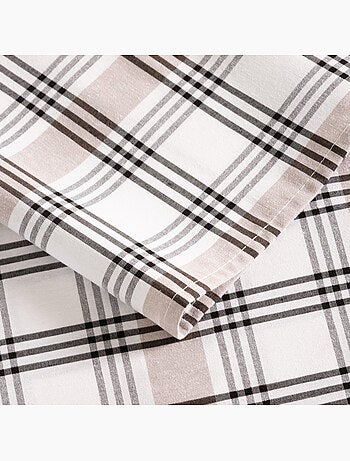 Nappe antitache à carreaux et rayures multiples combinés, toucher et tombé naturels - Gamusi.