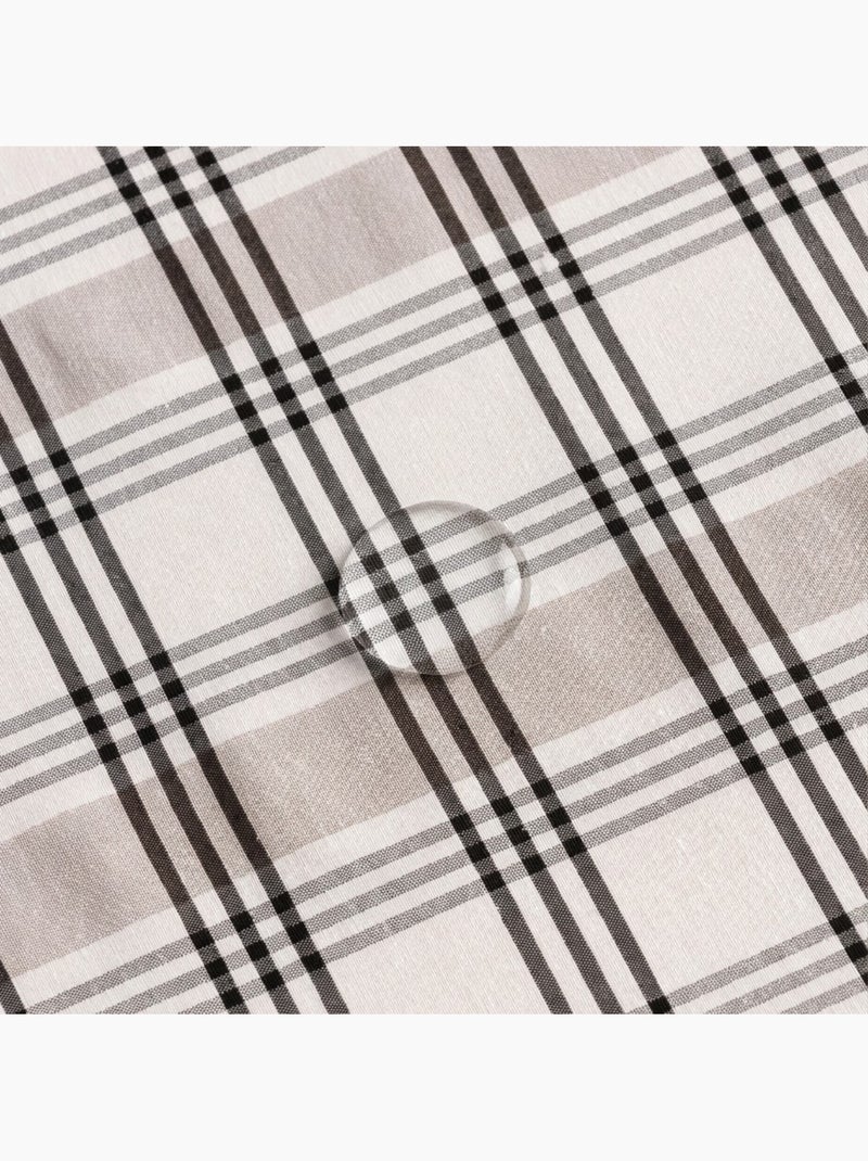 Nappe antitache à carreaux et rayures multiples combinés, toucher et tombé naturels - Gamusi. Noir Beige - Kiabi