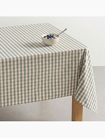 Nappe antitache à carreaux vichy. Coton tissé, toucher naturel - Gamusi.