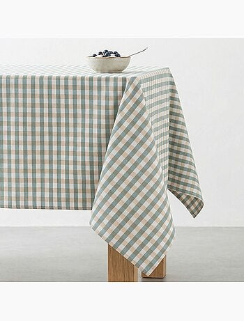 Nappe antitache à carreaux vichy. Coton tissé, toucher naturel - Gamusi.