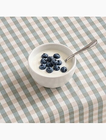 Nappe antitache à carreaux vichy. Coton tissé, toucher naturel - Gamusi.