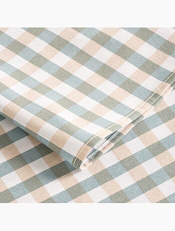 Nappe antitache à carreaux vichy. Coton tissé, toucher naturel - Gamusi.