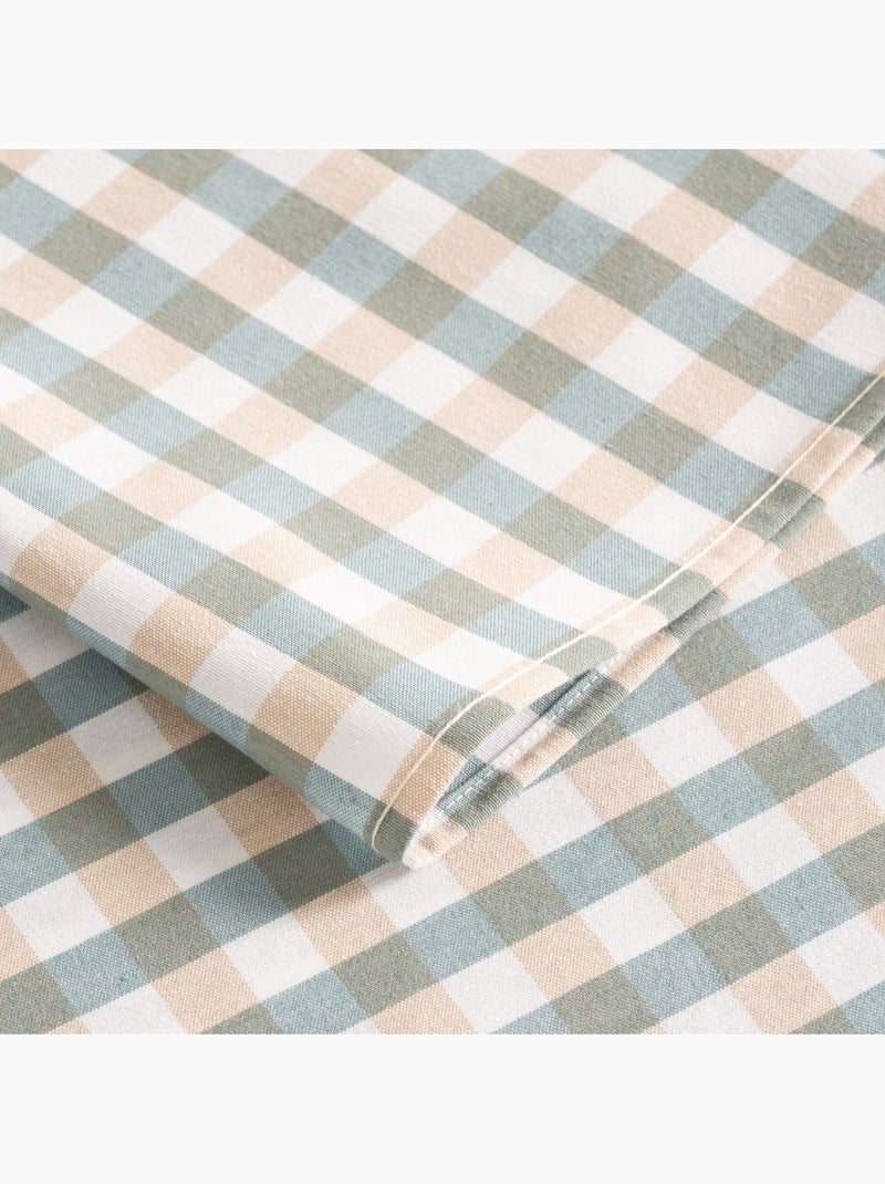Nappe antitache à carreaux vichy. Coton tissé, toucher naturel - Gamusi. Bleu - Kiabi