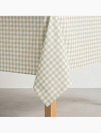 Nappe antitache à carreaux vichy. Coton tissé, toucher naturel - Gamusi.