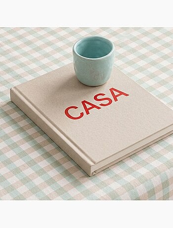 Nappe antitache à carreaux vichy. Coton tissé, toucher naturel - Gamusi.