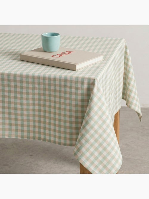 Nappe antitache à carreaux vichy. Coton tissé, toucher naturel - Gamusi. - Kiabi