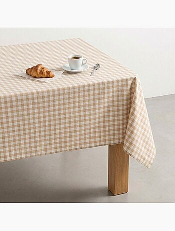 Nappe antitache à carreaux vichy. Coton tissé, toucher naturel - Gamusi.