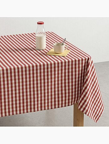 Nappe antitache à carreaux vichy. Coton tissé, toucher naturel - Gamusi.