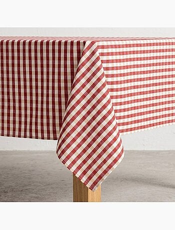 Nappe antitache à carreaux vichy. Coton tissé, toucher naturel - Gamusi.
