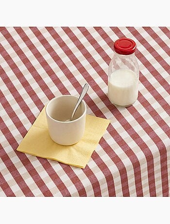 Nappe antitache à carreaux vichy. Coton tissé, toucher naturel - Gamusi.