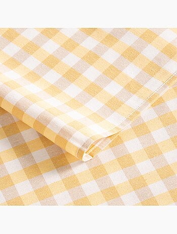 Nappe antitache à carreaux vichy. Coton tissé, toucher naturel - Gamusi.