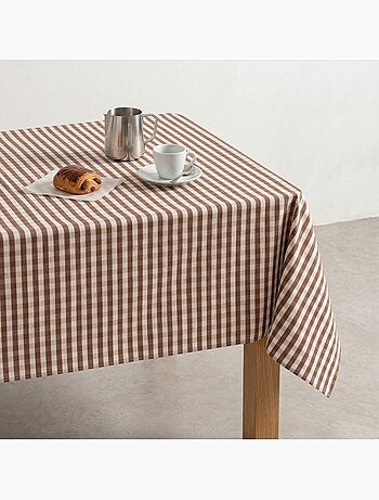 Nappe antitache à carreaux vichy. Coton tissé, toucher naturel - Gamusi.