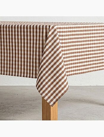 Nappe antitache à carreaux vichy. Coton tissé, toucher naturel - Gamusi.