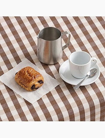 Nappe antitache à carreaux vichy. Coton tissé, toucher naturel - Gamusi.