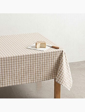 Nappe antitache à carreaux vichy. Coton tissé, toucher naturel - Gamusi.