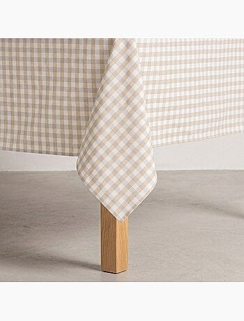 Nappe antitache à carreaux vichy. Coton tissé, toucher naturel - Gamusi.