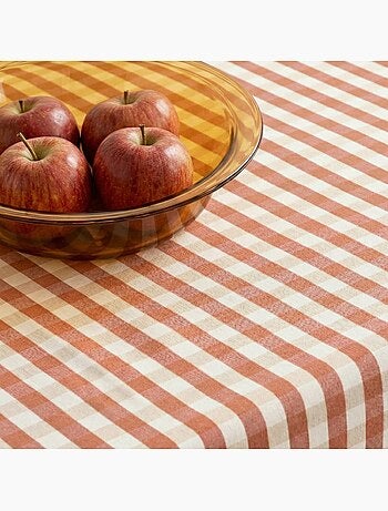 Nappe antitache à carreaux vichy. Coton tissé, toucher naturel - Gamusi.