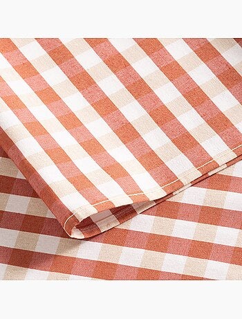 Nappe antitache à carreaux vichy. Coton tissé, toucher naturel - Gamusi.