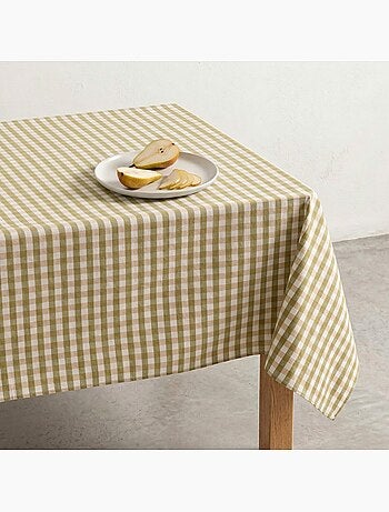 Nappe antitache à carreaux vichy. Coton tissé, toucher naturel - Gamusi.