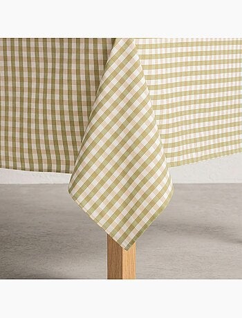 Nappe antitache à carreaux vichy. Coton tissé, toucher naturel - Gamusi.