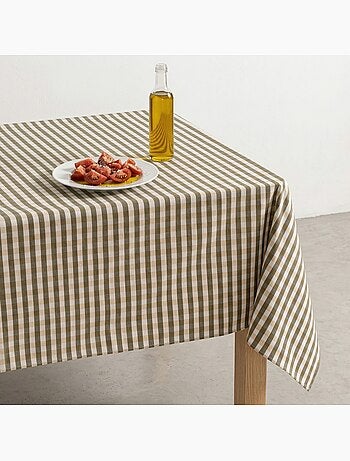 Nappe antitache à carreaux vichy. Coton tissé, toucher naturel - Gamusi.