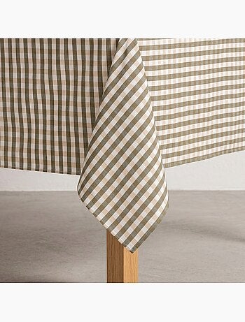 Nappe antitache à carreaux vichy. Coton tissé, toucher naturel - Gamusi.