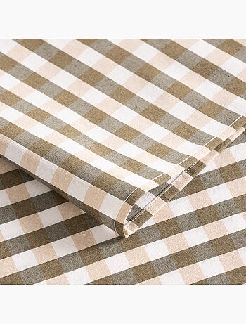 Nappe antitache à carreaux vichy. Coton tissé, toucher naturel - Gamusi.