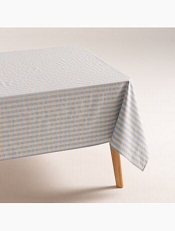 Nappe antitache à carreaux vichy. Mélange de coton et lin tissé, toucher naturel - Gamusi.