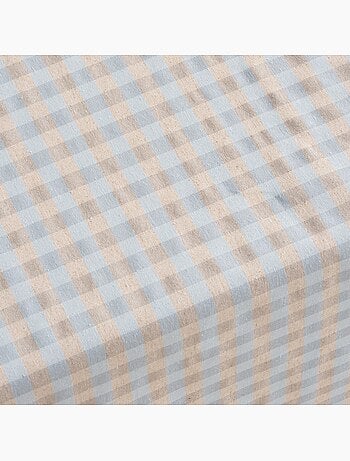 Nappe antitache à carreaux vichy. Mélange de coton et lin tissé, toucher naturel - Gamusi.