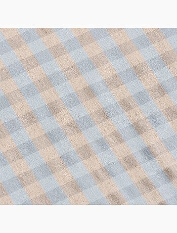 Nappe antitache à carreaux vichy. Mélange de coton et lin tissé, toucher naturel - Gamusi.