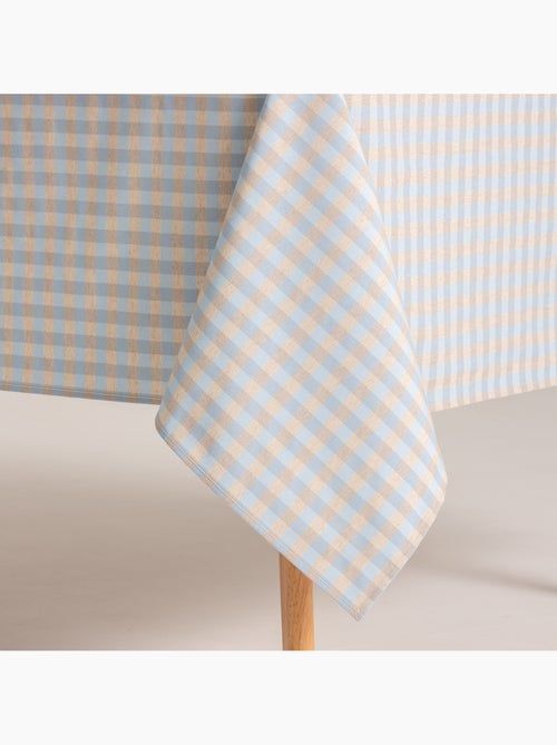Nappe antitache à carreaux vichy. Mélange de coton et lin tissé, toucher naturel - Gamusi. - Kiabi