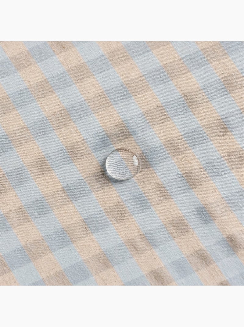 Nappe antitache à carreaux vichy. Mélange de coton et lin tissé, toucher naturel - Gamusi. Bleu azur - Kiabi