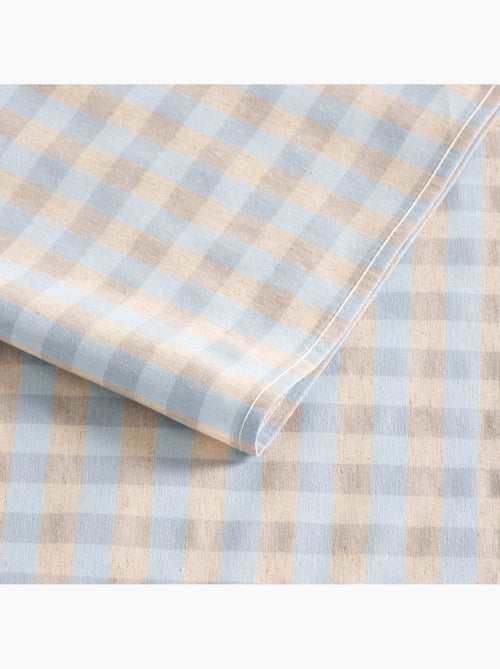 Nappe antitache à carreaux vichy. Mélange de coton et lin tissé, toucher naturel - Gamusi. - Kiabi