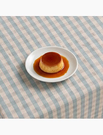 Nappe antitache à carreaux vichy. Mélange de coton et lin tissé, toucher naturel - Gamusi.