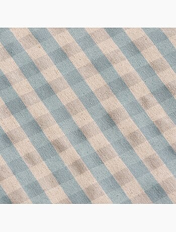 Nappe antitache à carreaux vichy. Mélange de coton et lin tissé, toucher naturel - Gamusi.
