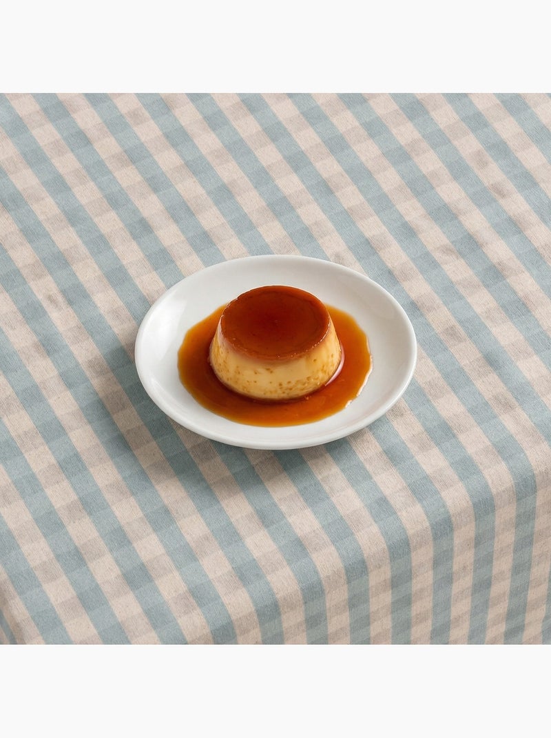 Nappe antitache à carreaux vichy. Mélange de coton et lin tissé, toucher naturel - Gamusi. Bleu - Kiabi