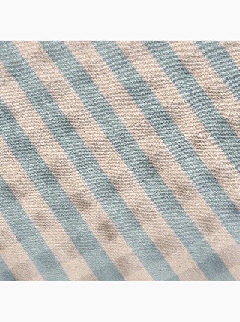 Nappe antitache à carreaux vichy. Mélange de coton et lin tissé, toucher naturel - Gamusi. Bleu - Kiabi