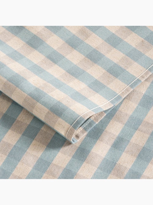 Nappe antitache à carreaux vichy. Mélange de coton et lin tissé, toucher naturel - Gamusi. - Kiabi