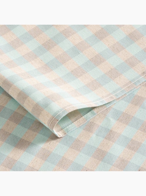 Nappe antitache à carreaux vichy. Mélange de coton et lin tissé, toucher naturel - Gamusi. - Kiabi