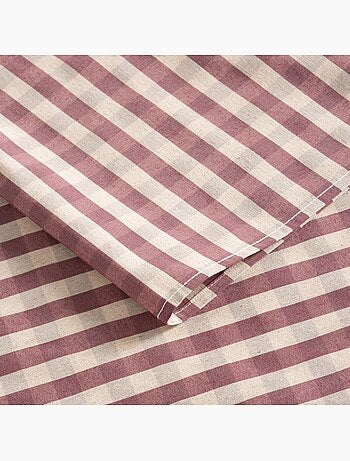 Nappe antitache à carreaux vichy. Mélange de coton et lin tissé, toucher naturel - Gamusi.