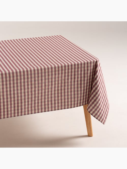 Nappe antitache à carreaux vichy. Mélange de coton et lin tissé, toucher naturel - Gamusi. - Kiabi