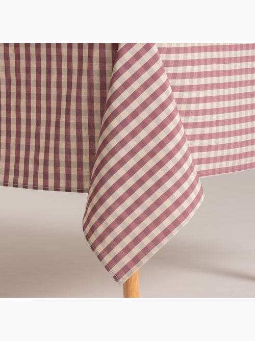 Nappe antitache à carreaux vichy. Mélange de coton et lin tissé, toucher naturel - Gamusi. - Kiabi