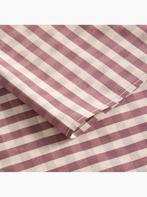 Nappe antitache à carreaux vichy. Mélange de coton et lin tissé, toucher naturel - Gamusi. - Kiabi