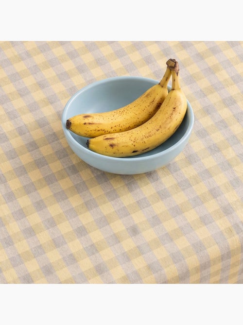 Nappe antitache à carreaux vichy. Mélange de coton et lin tissé, toucher naturel - Gamusi. - Kiabi