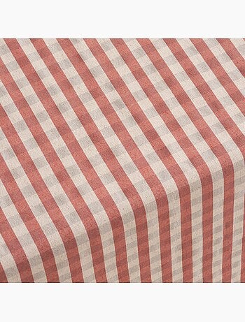 Nappe antitache à carreaux vichy. Mélange de coton et lin tissé, toucher naturel - Gamusi.