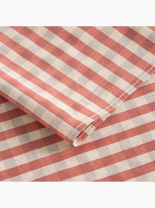 Nappe antitache à carreaux vichy. Mélange de coton et lin tissé, toucher naturel - Gamusi. - Kiabi