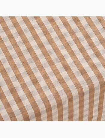 Nappe antitache à carreaux vichy. Mélange de coton et lin tissé, toucher naturel - Gamusi.
