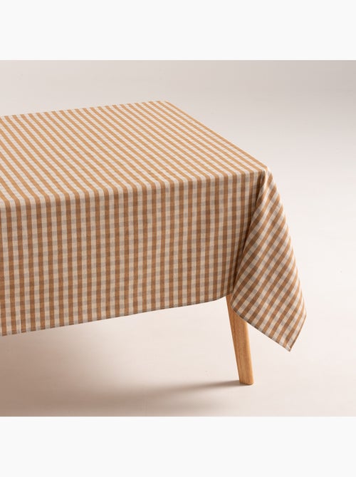Nappe antitache à carreaux vichy. Mélange de coton et lin tissé, toucher naturel - Gamusi. - Kiabi