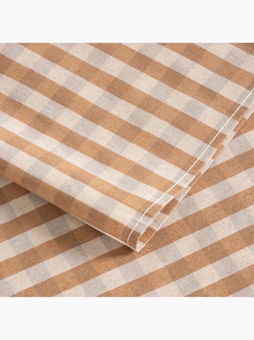 Nappe antitache à carreaux vichy. Mélange de coton et lin tissé, toucher naturel - Gamusi. - Kiabi